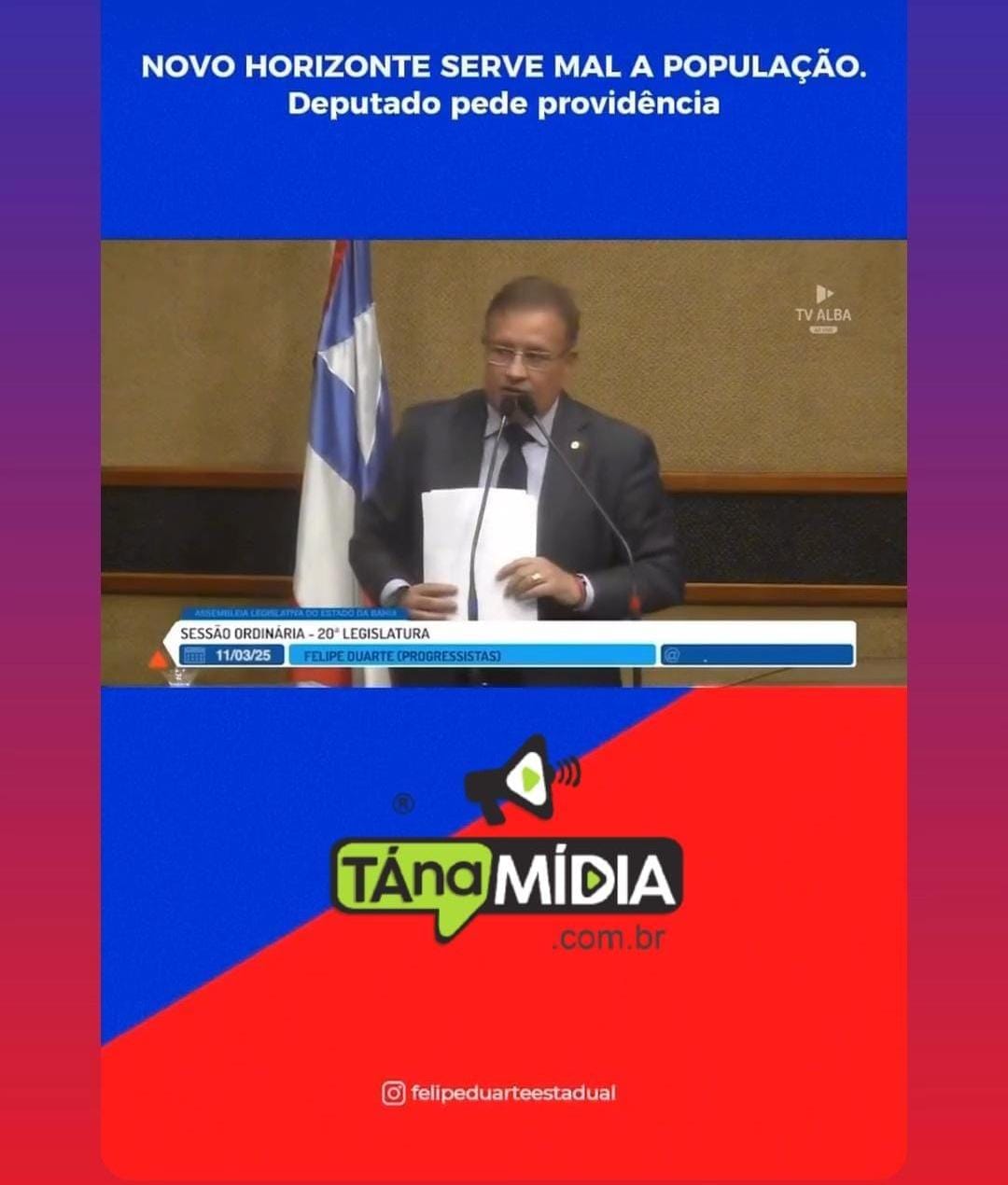Deputado Felipe Duarte quer discutir qualificação do serviço da Viação Novo Horizonte na Bahia.