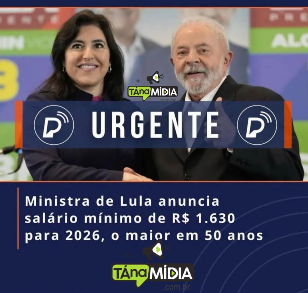 Simone Tebet anuncia previsão de salário mínimo de R$ 1.630 em 2026, o maior valor real em 50 anos