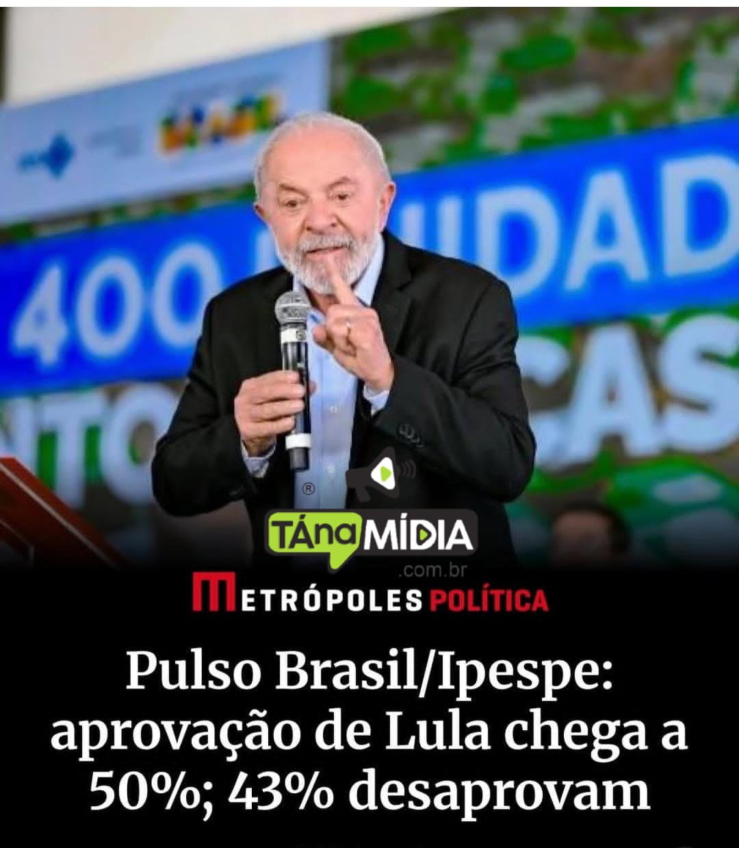 Pulso Brasil/Ipespe: aprovação de Lula chega a 50%; 43% desaprovam