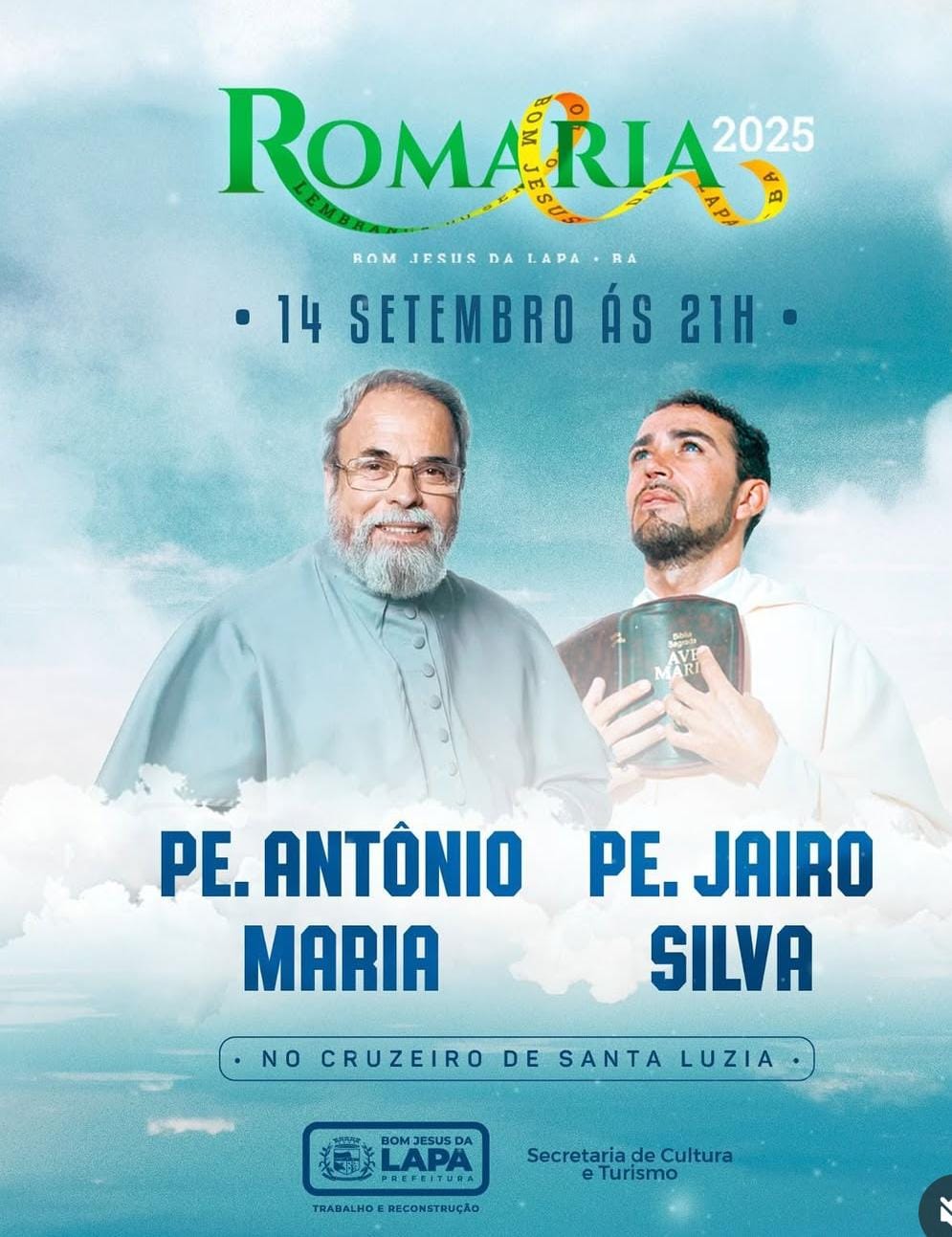 Romaria em Bom Jesus da Lapa terá shows dos padres Antônio Maria e Jairo Silva no próximo sábado