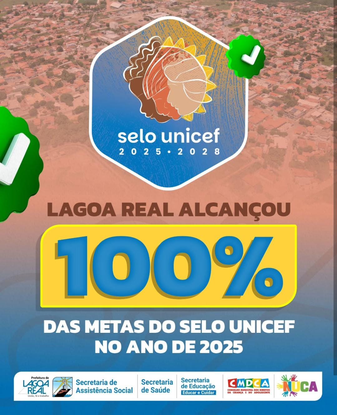 Lagoa Real alcançou 100% das metas do Selo UNICEF em 2025!
