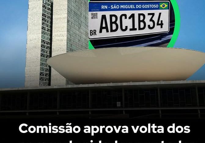 Comissão aprova proposta de recolocação de município e estado nas placas dos carros