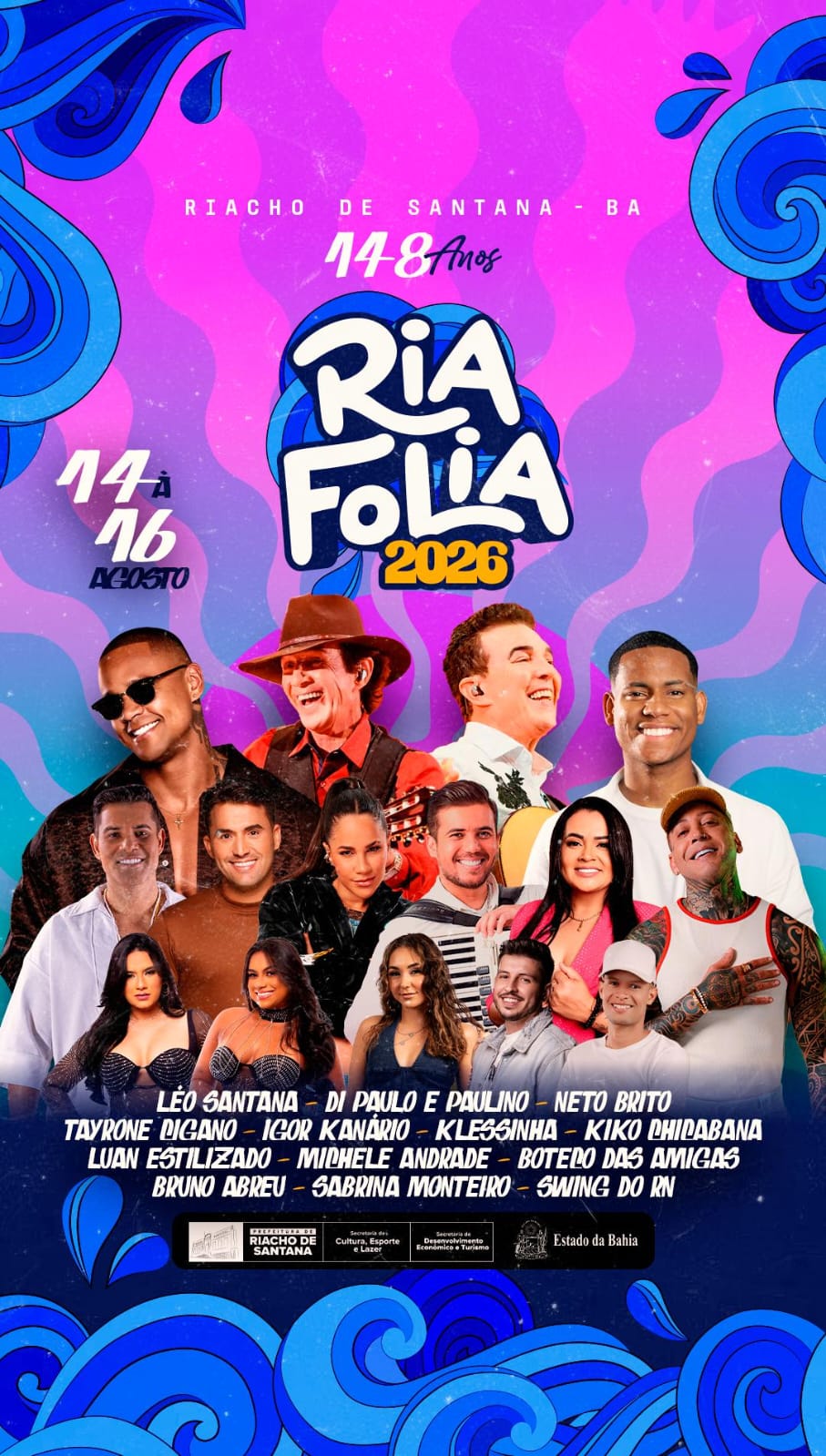 Riacho de Santana celebra 148 anos de emancipação política com programação especial de 13 a 16 de agosto