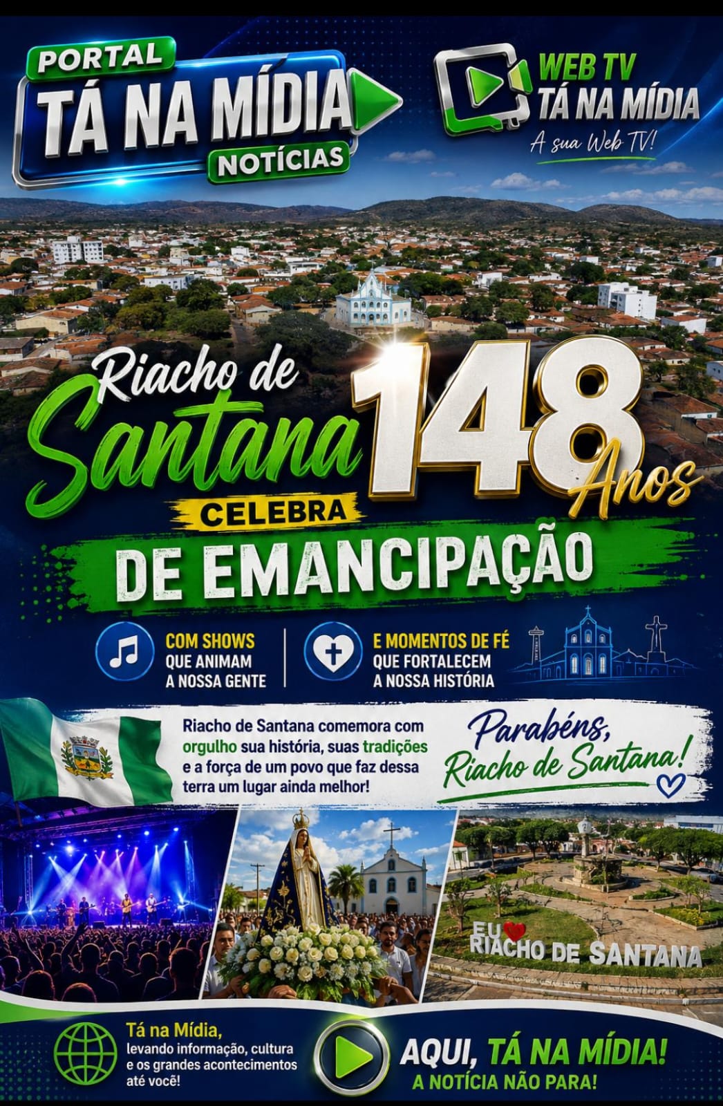 Com shows e momento de fé, Riacho de Santana celebra 148 anos de emancipação